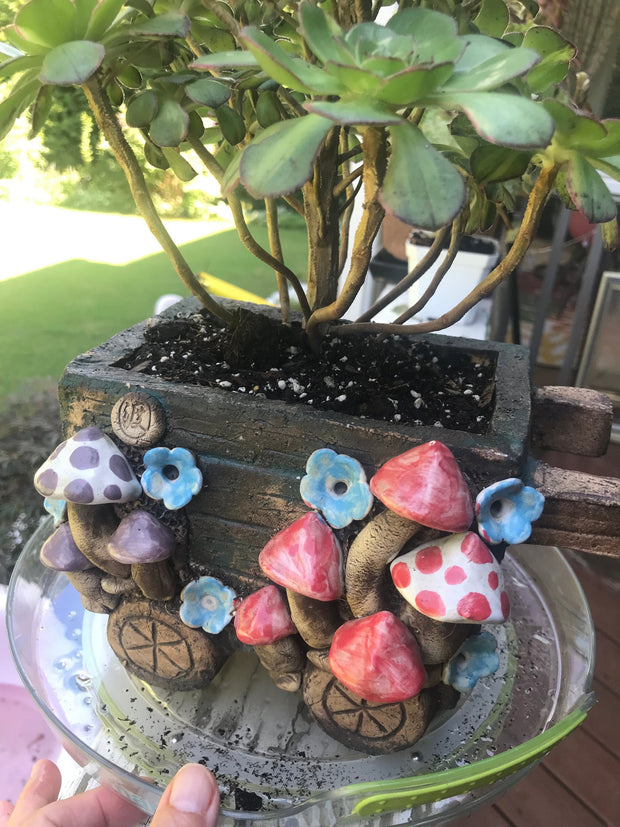 Premium Unique one of a kind Hand Made Clay planter with drainage hole for succulents. Plant sold separately